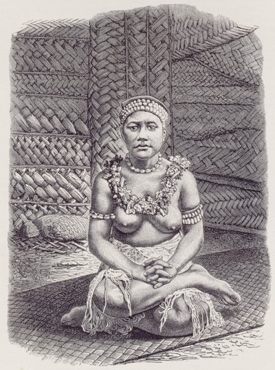 Chiefs wife of Papua, Samoa, from The History of Mankind, Vol.1, by Prof. Friedrich Ratzel, 1896 by English School
